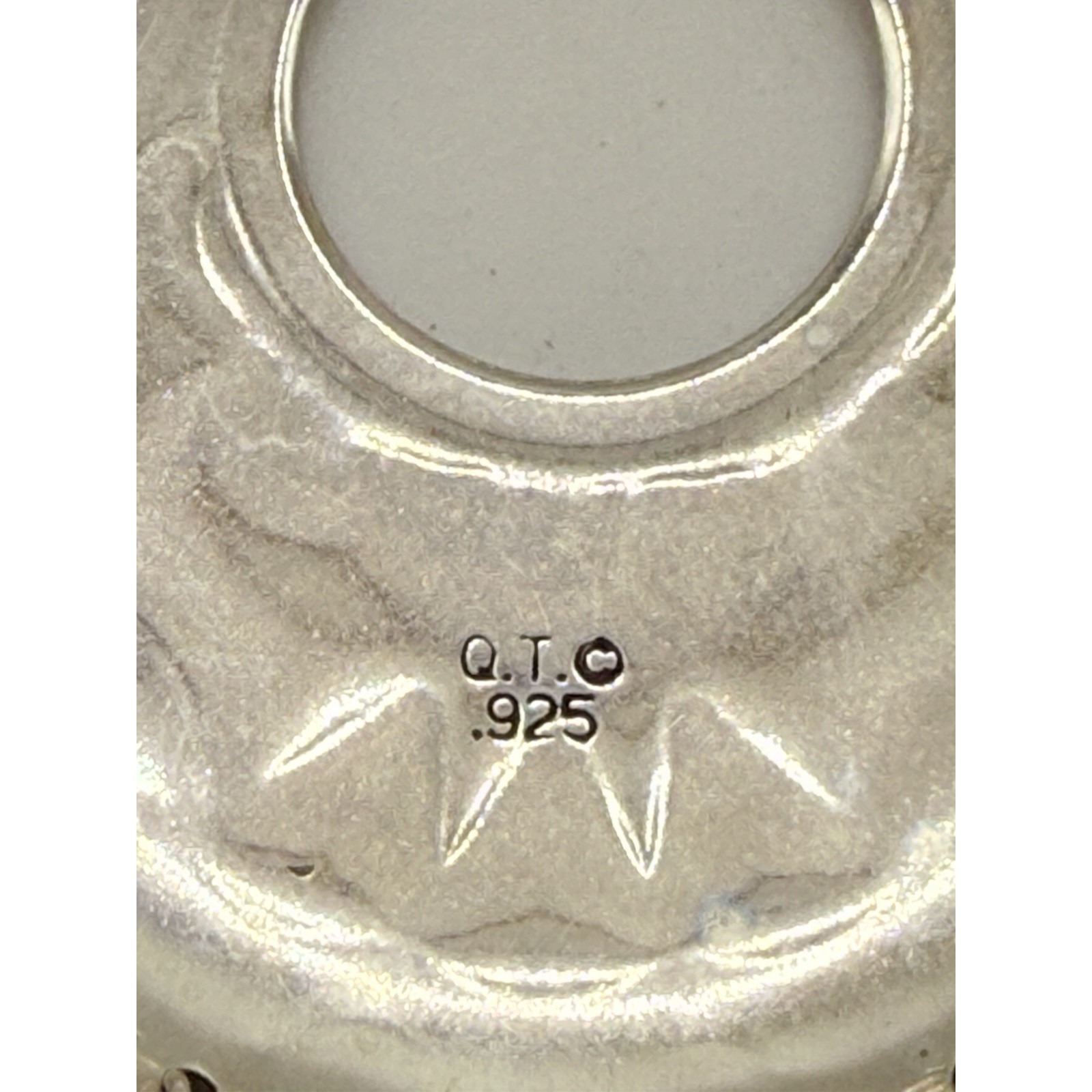 Sterling Silver Pendant Quoc Qt 925 Turquoise Nugget Southwestern Dangle Etched — image 3 of 5